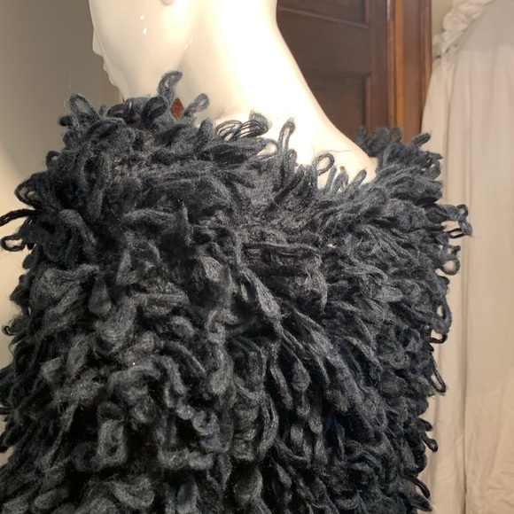 HANDKNIT BLACK LOOPS SWEATER CARDIGAN V NECK SCHIAPARELLI - Picture 9 of 16